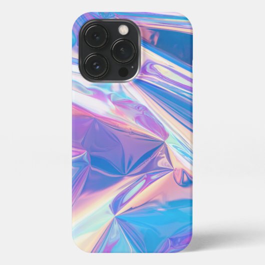 Iridescent Rainbow Metallic Pastel Pink, Aqua iPhone Hoesje (Achterkant)