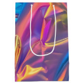 Iridescent Rainbow Metallic Pastel Pink, Aqua Medium Cadeauzakje (Achterkant)