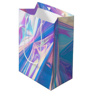 Iridescent Rainbow Metallic Pastel Pink, Aqua Medium Cadeauzakje