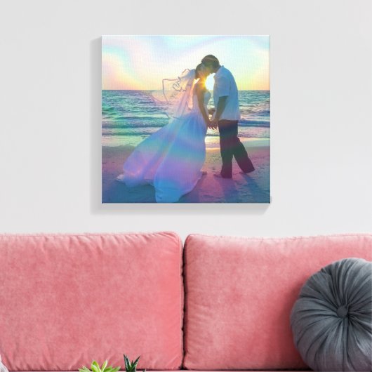 Iridescent Rainbow Overlay Trouwfoto Canvas Afdruk (Insitu (Woonkamer))