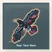 Iridescent Raven Glazen Onderzetter (Voorkant)