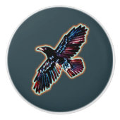 Iridescent Raven Keramische Knop (Voorkant)