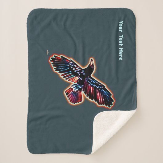 Iridescent Raven Sherpa Deken (Voorkant)