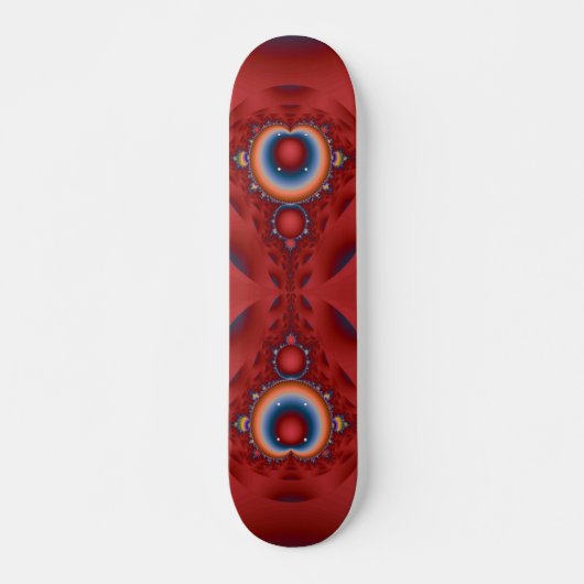 Iridescent Red Fractal Skateboard Deck (Devant)