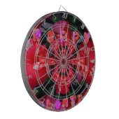 Iridescent Red Roses "Happy Valentijn" Art Print Dartbord (Voorkant Links)