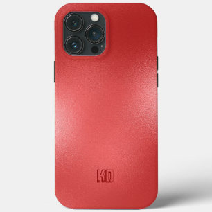 Iridescent Red Texture Custom Monogram iPhone 13 Pro Max Hoesje