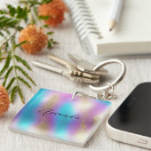 Iridescent Regenboog Glam Sleutelhanger (Voorkant Rechts)
