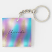 Iridescent Regenboog Glam Sleutelhanger (Achterkant)