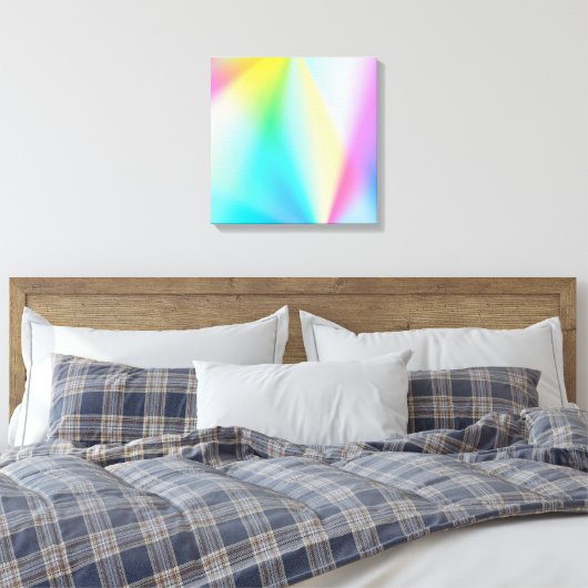 Iridescent, regenboogachtig, droomachtig - voor ro canvas afdruk (Insitu (Slaapkamer))