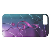 Iridescent Roze en Blue Music Clef iPhone 7 Hoesje (Achterkant (Horizontaal))