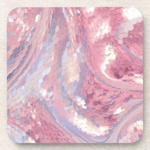 Iridescent Roze en Paarse Drankvilt Bier Onderzetter