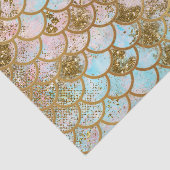Iridescent Roze Glitter Mermaid Fish Scales Tissuepapier (Detail)