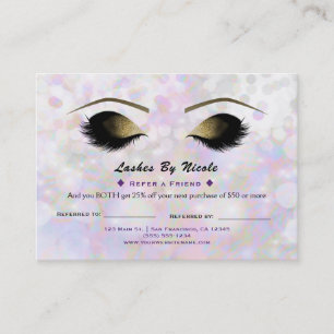 Iridescent Shimmer Lashes Refer Friend Aftercare Aanbevelingskaartje
