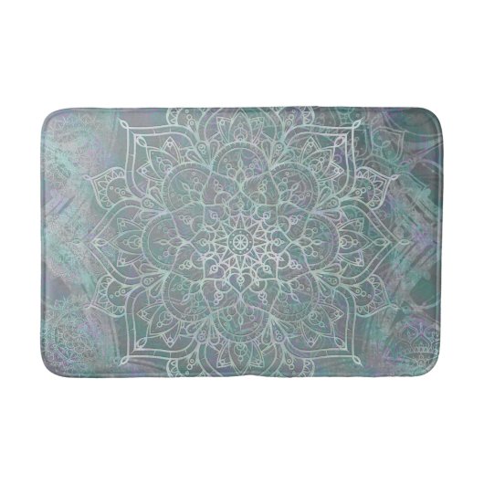Iridescent Shimmer Mandala Boho Chic Badmat (Voorkant)
