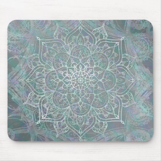 Iridescent Shimmer Mandala Boho Chic Muismat (Voorkant)