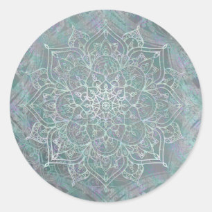 Iridescent Shimmer Mandala Boho Chic Ronde Sticker