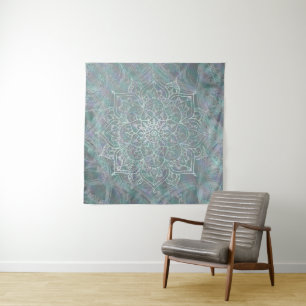 Iridescent Shimmer Mandala Boho Chic Wandkleed