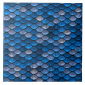 Iridescent Shiny Blue Mermaid Fish Scales Tegeltje (Voorkant)