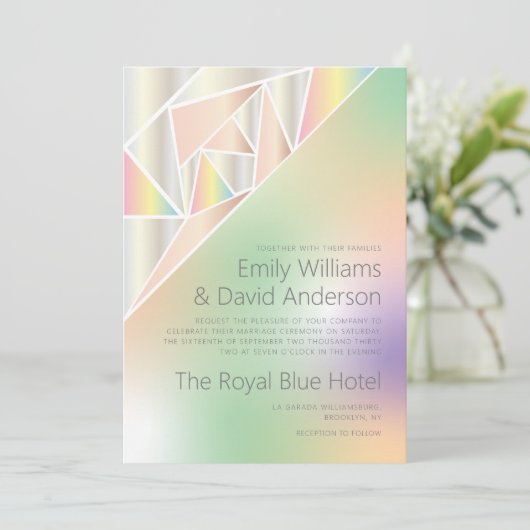 Iridescent Silver Pastel Pareltjes geïnspireerd br Kaart (Staand voorkant)