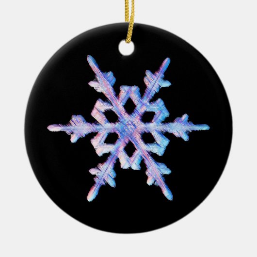 Iridescent sneeuwvlok keramisch ornament (Voorkant)