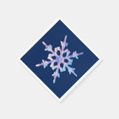 Iridescent sneeuwvlok op donkerblauw servetten (Hoek)