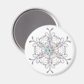 Iridescent Snowflake Magnet Magneet (Voorkant / Achterkant)