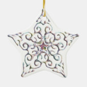 Iridescent Star-Ornament Keramisch Ornament (Achterkant)