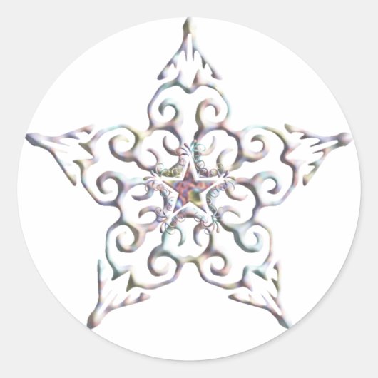 Iridescent Star-Stickers Ronde Sticker (Voorkant)