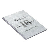 Iridescent Sweet 16 Silver Custom Guest Book Notitieboek (Rechterzijde)
