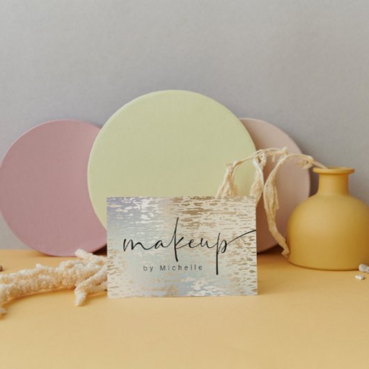 Iridescent Textured Modern Make-up Artist Visitekaartje