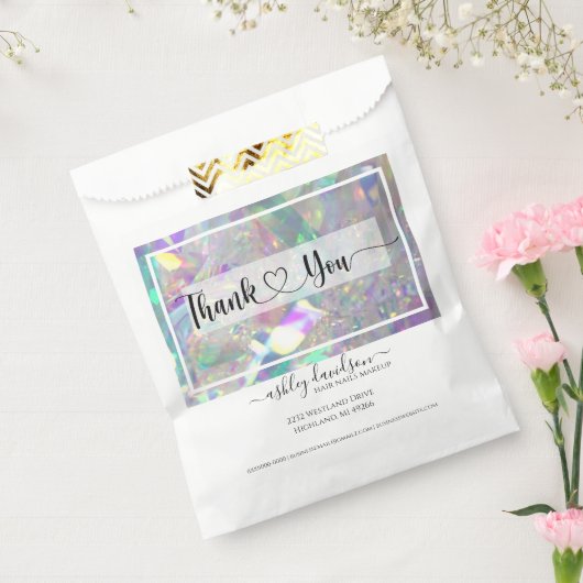 Iridescent Tinsel Business Winkelpapieren zakken Bedankzakje (Gezegeld)