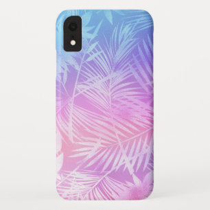 Iridescent Tropical Leaves Pattern iPhone XR Hoesje