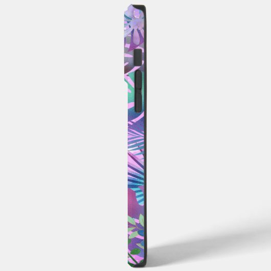 Iridescent Tropische Bladeren, noem witte sterren, Case-Mate iPhone Case (Achterkant / Links)