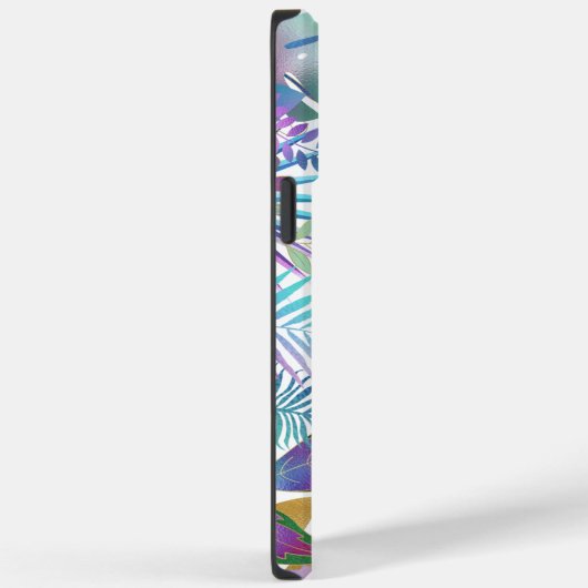 Iridescent Tropische Bladeren, Paarse naam, wit Case-Mate iPhone Case (Achterkant / Rechts)