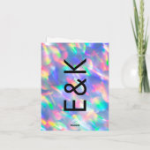Iridescent Ultra Modern Monogram Weddenschap Bedankkaart (Achterkant)