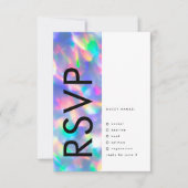 Iridescent Ultra Modern Monogram Weddenschap RSVP Kaartje (Voorkant)