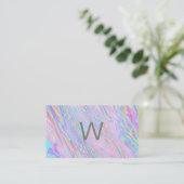 Iridescent vloeibaar achtergrond visitekaartje (Staand voorkant)