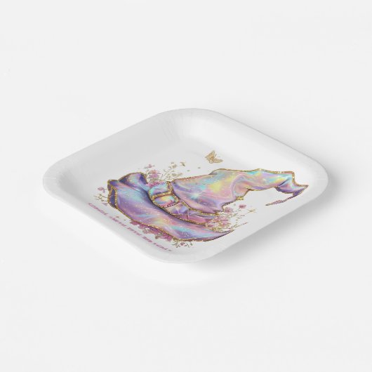 Iridescent Witch Hat Birthday  Papieren Bordje (Gebogen)
