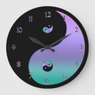 Iridescent Yin Yang Clock Grote Klok