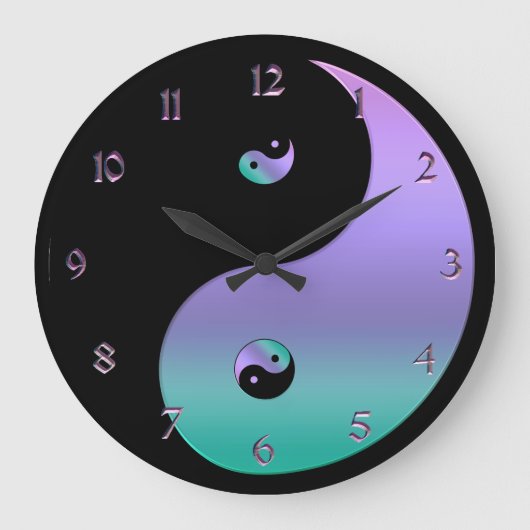 Iridescent Yin Yang Clock Grote Klok (Voorkant)