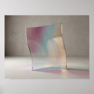 Iridescente dichroïsche glazen plaat minimalistisc poster