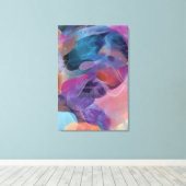 Iridescente Draad Gezicht Prisma Portret Canvas Afdruk (Insitu (Houten vloer))