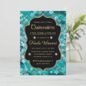 Iridescente en Gouden Zeemeermin Schubben Quincean Kaart (Staand voorkant)