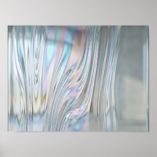 Iridescente Geribbelde Glas Textuur Wand Kunst Poster