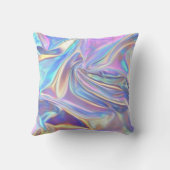 Iridescente glanzende metalen stof, groenblauw gou kussen (Achterkant)