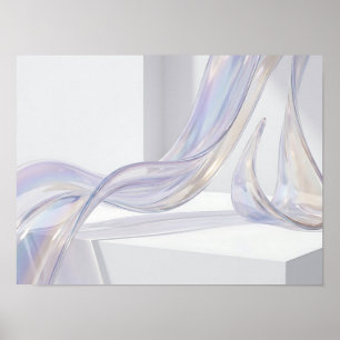 Iridescente Glasstroom Abstracte Wandkunst Poster
