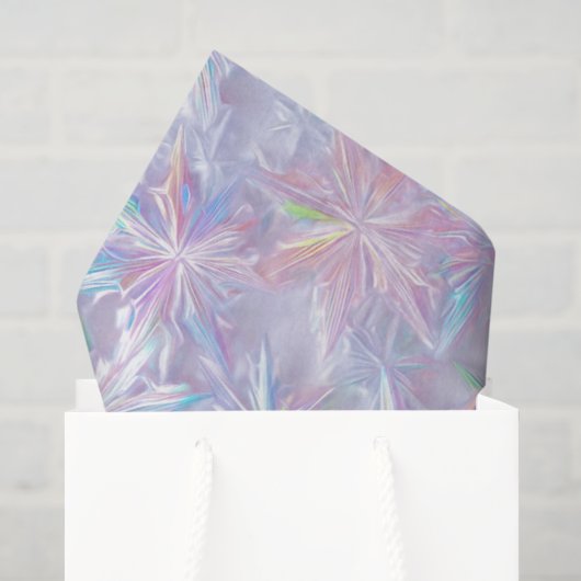 Iridescente glinsterende sneeuwvlokkenpatroon tissuepapier (Cadeauzakje)