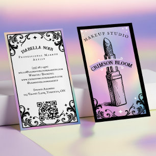 Iridescente holografische Beauty Makeup Artist Lux Visitekaartje