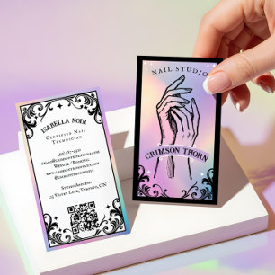 Iridescente holografische Beauty Nail Salon Luxe Visitekaartje