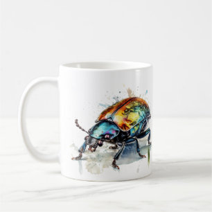Iridescente Kever in Waterverf Koffiemok